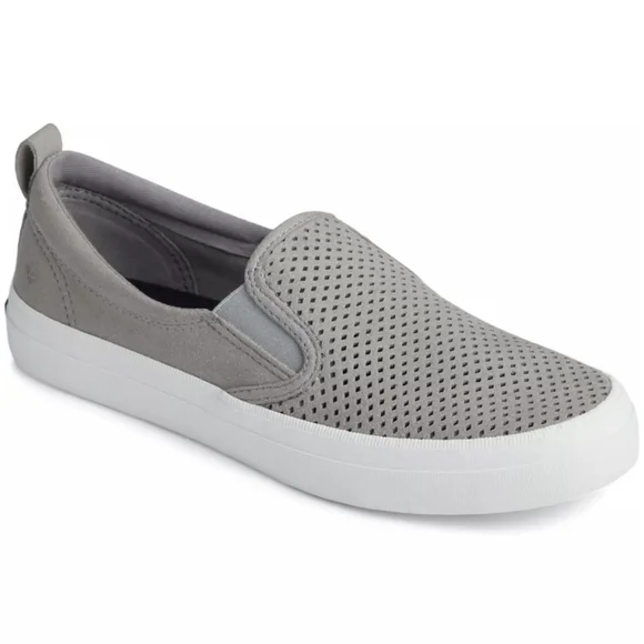 Sperry Crest Twin Gore Perforated Slip-on Sneakers Grey - Picture 1 of 11